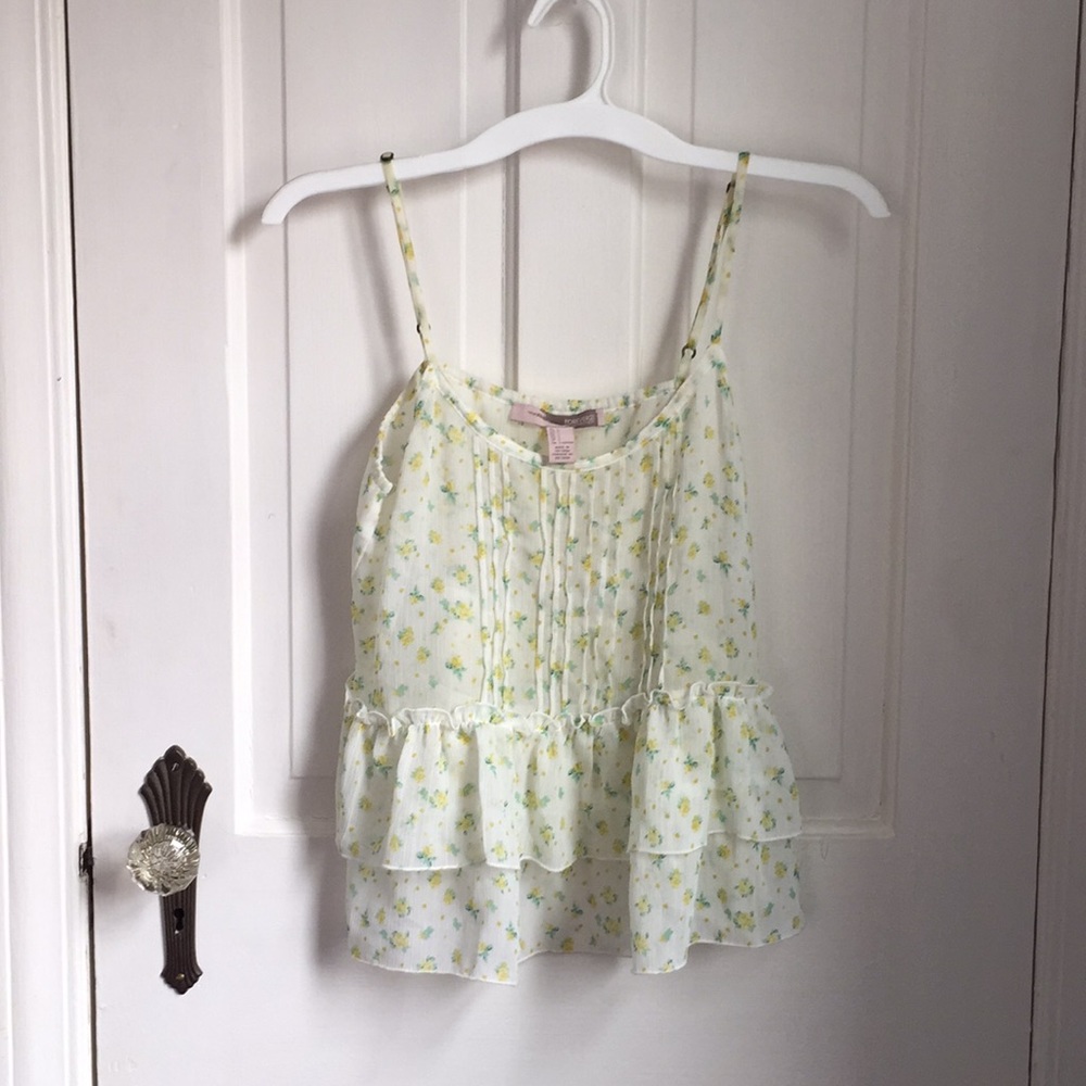 Forever 21 Yellow Flower Flowy Tank